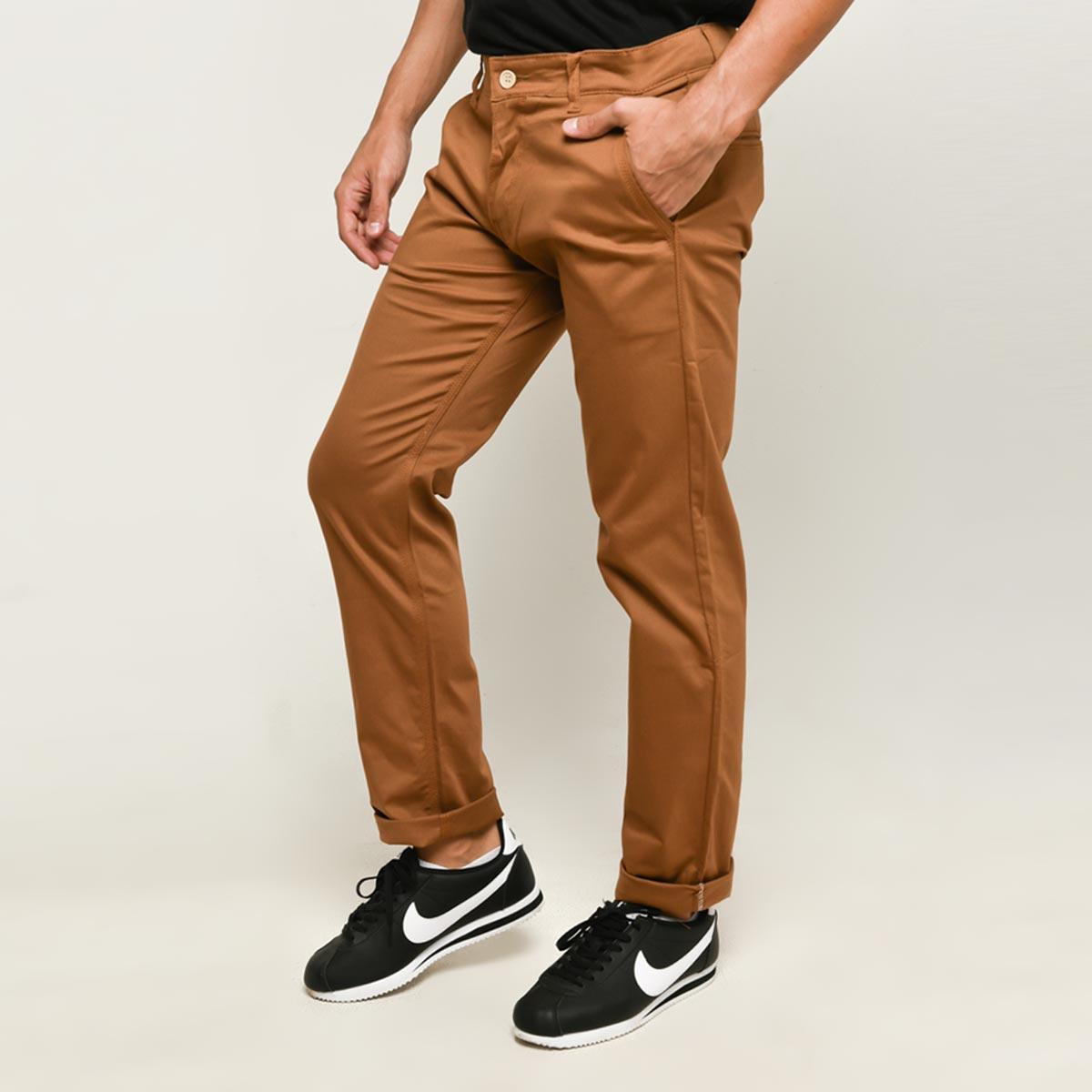 Emoline Celana  Chino Panjang Stretch Premium Coklat  