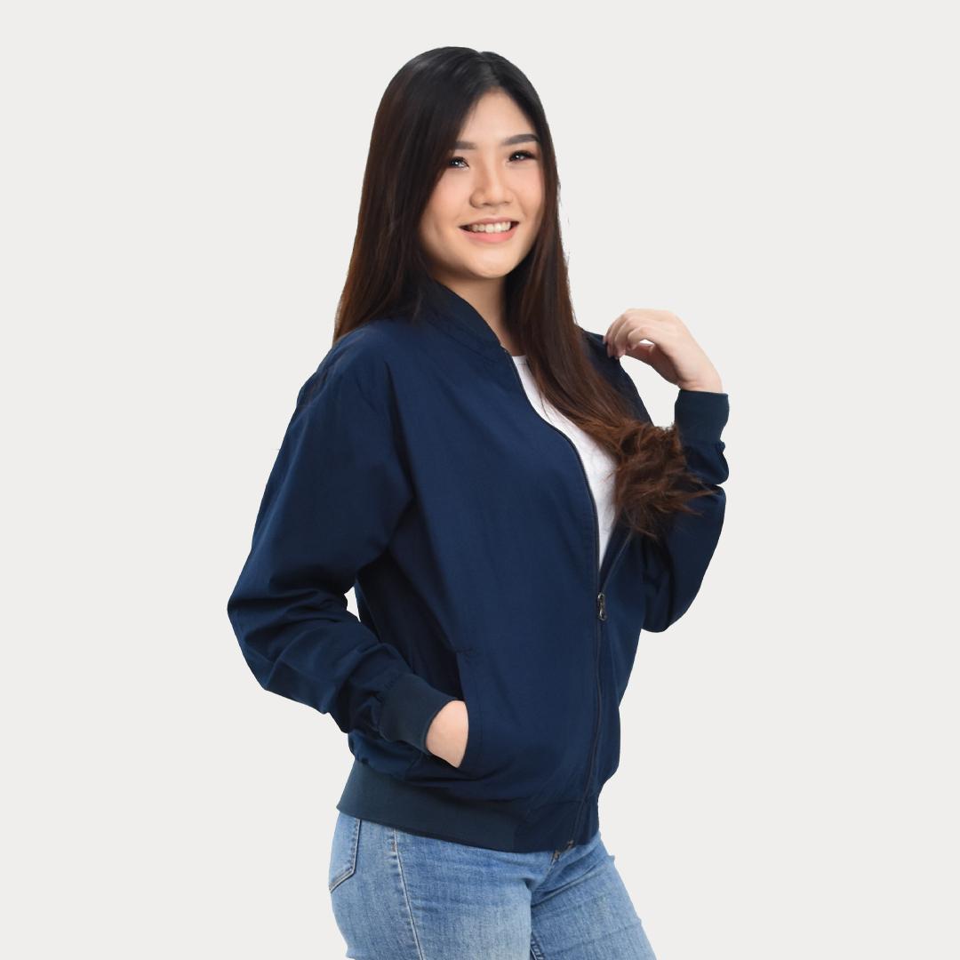  Jacket  Bomber  Deep Blue Jaket Bomber  Biru  Emoline