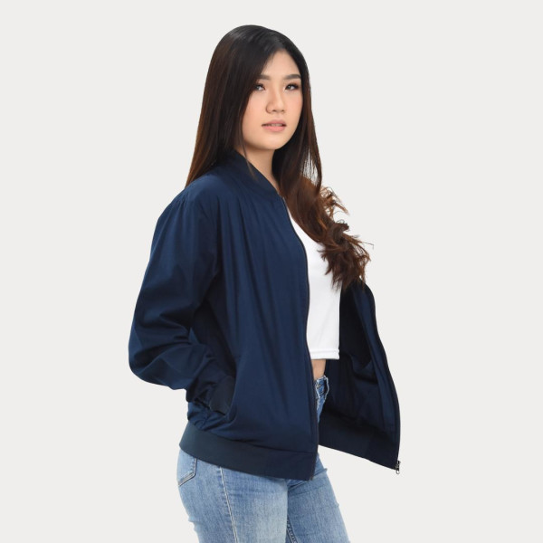  Jacket  Bomber  Deep Blue Jaket Bomber  Biru  Emoline